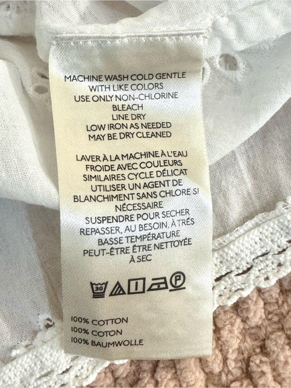 Pilcro by Anthropologie 3/4 Sleeve Crop Babydoll Top Eggshell Eyelet medium - Picture 11 of 12